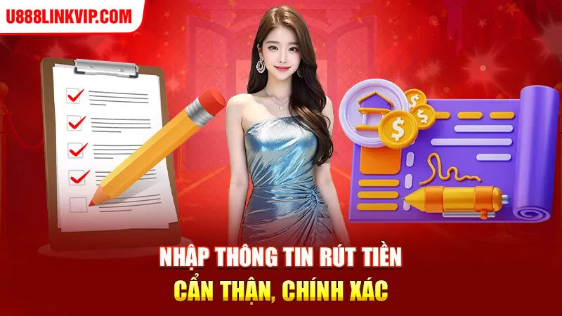 Nhập thông tin rút tiền cẩn thận, chính xác